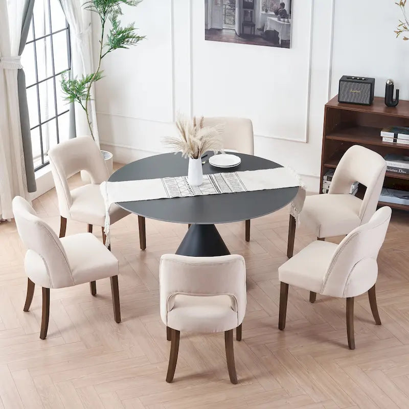 Lot de 4 chaises de salle à manger rembourrées en tissu