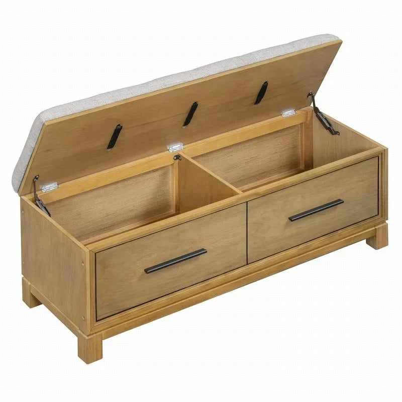 Banc à chaussures avec coussin amovible et rangement dissimulé pour l'organisation de l'entrée et du salon
