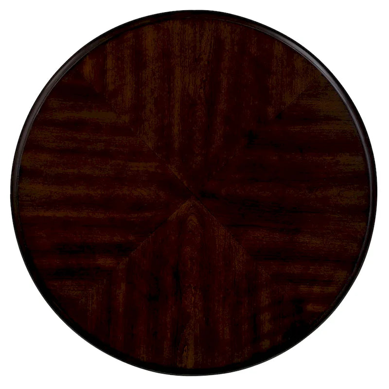 Table d'appoint ronde rétro 22, table d'appoint de canapé en bois massif avec étagère, table de coin de salon facile à assembler