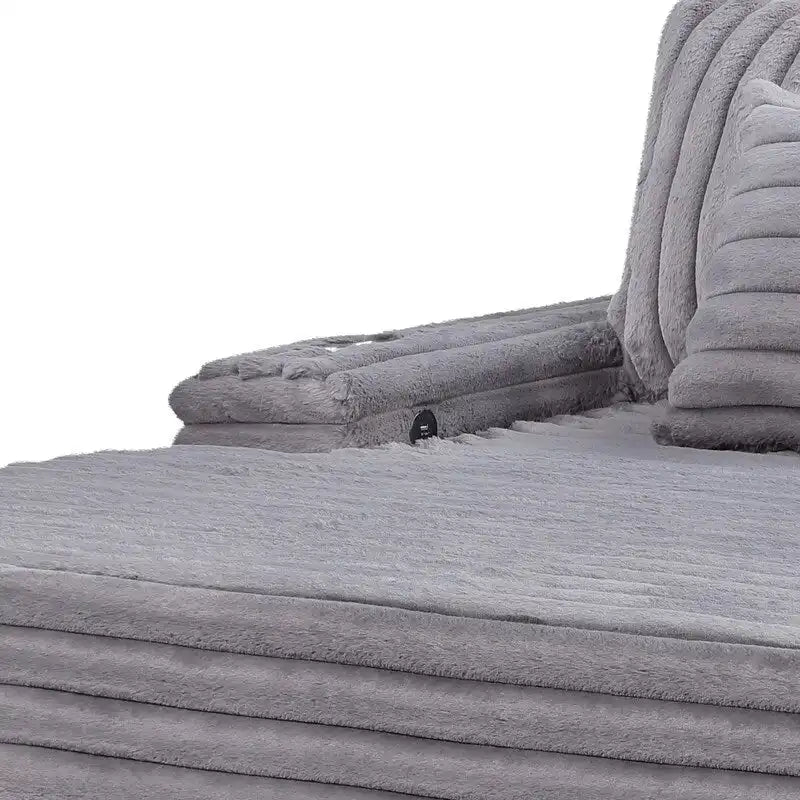 Canapé d'angle surdimensionné en velours côtelé 67W avec porte-gobelets et port de chargement USB