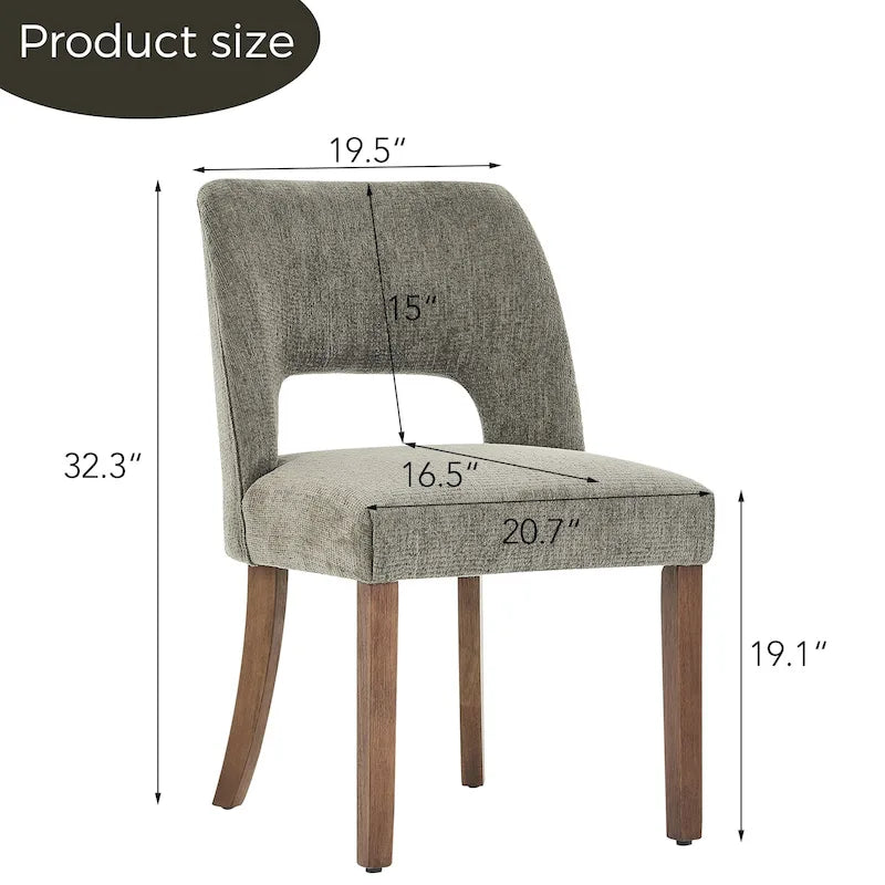 Lot de 4 chaises de salle à manger rembourrées en tissu