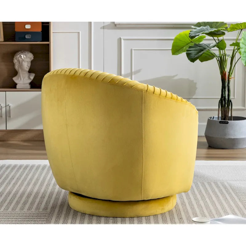 Petit fauteuil tonneau pivotant en velours Milvo