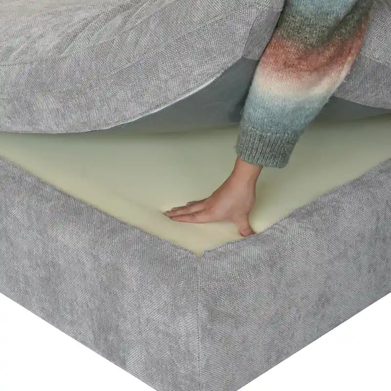 Canapé d'angle en lin de grande taille pour salon