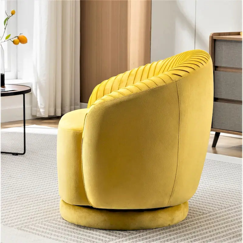 Petit fauteuil tonneau pivotant en velours Milvo