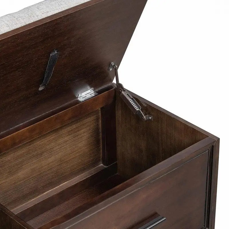 Banc à chaussures avec coussin amovible et rangement dissimulé pour l'organisation de l'entrée et du salon