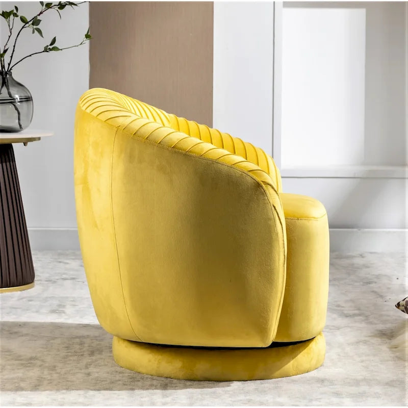 Petit fauteuil tonneau pivotant en velours Milvo