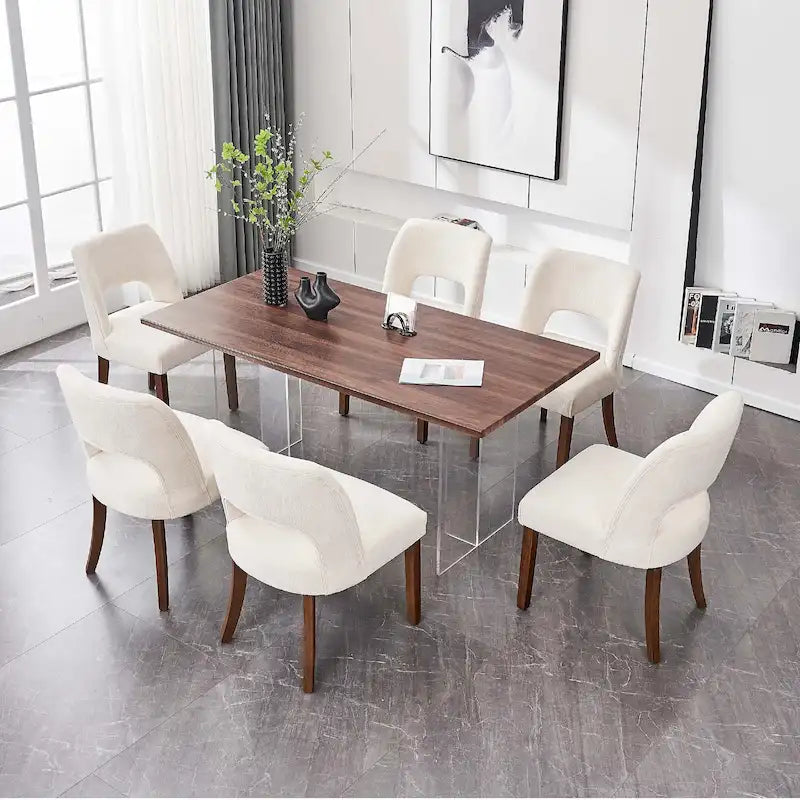 Lot de 4 chaises de salle à manger rembourrées en tissu