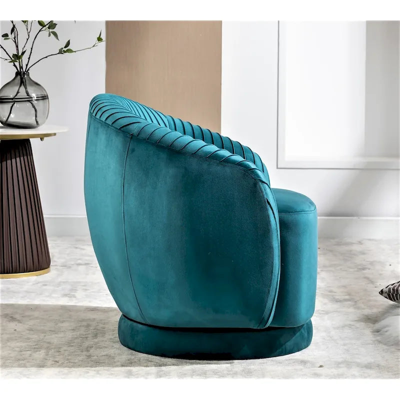 Petit fauteuil tonneau pivotant en velours Milvo