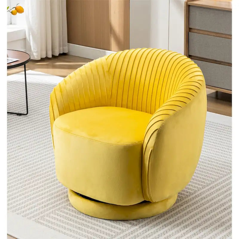 Petit fauteuil tonneau pivotant en velours Milvo