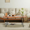Table basse pliable ovale en bois naturel recyclé - 24,00 x 44,00 x 18,00