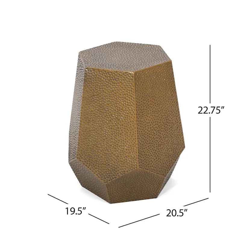 Table d'appoint géométrique en fer martelé