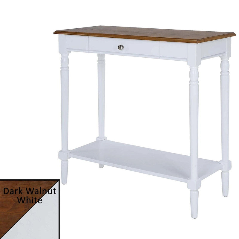 Table d'entrée de style campagnard français avec 1 tiroir et une étagère