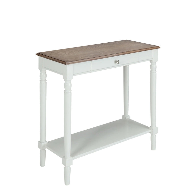 Table d'entrée de style campagnard français avec 1 tiroir et une étagère