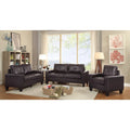 Canapé droit en similicuir à accoudoirs évasés de 58 po de large – 32L x 58W x 36H