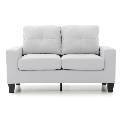 Canapé droit en similicuir à accoudoirs évasés de 58 po de large – 32L x 58W x 36H