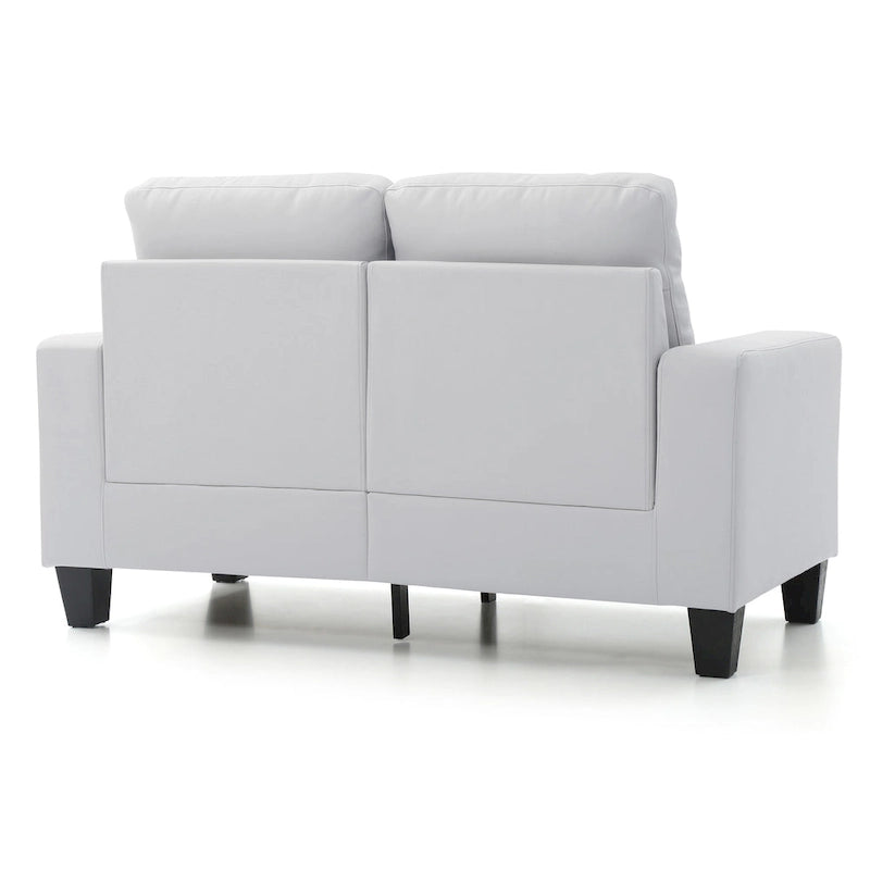 Canapé droit en similicuir à accoudoirs évasés de 58 po de large – 32L x 58W x 36H