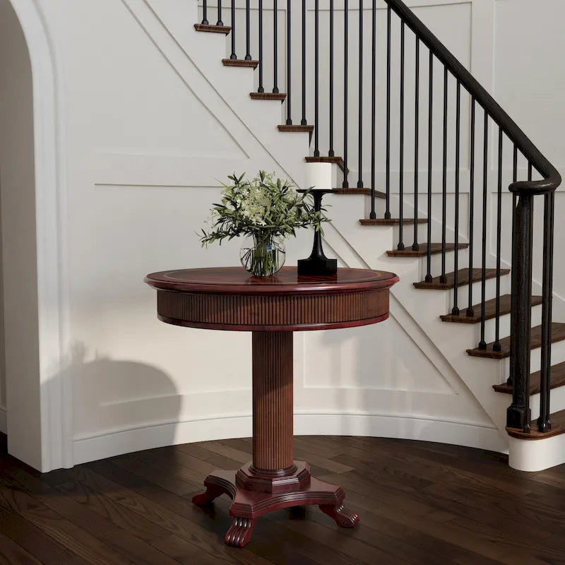 Table de foyer piédestal cannelée de 36 po