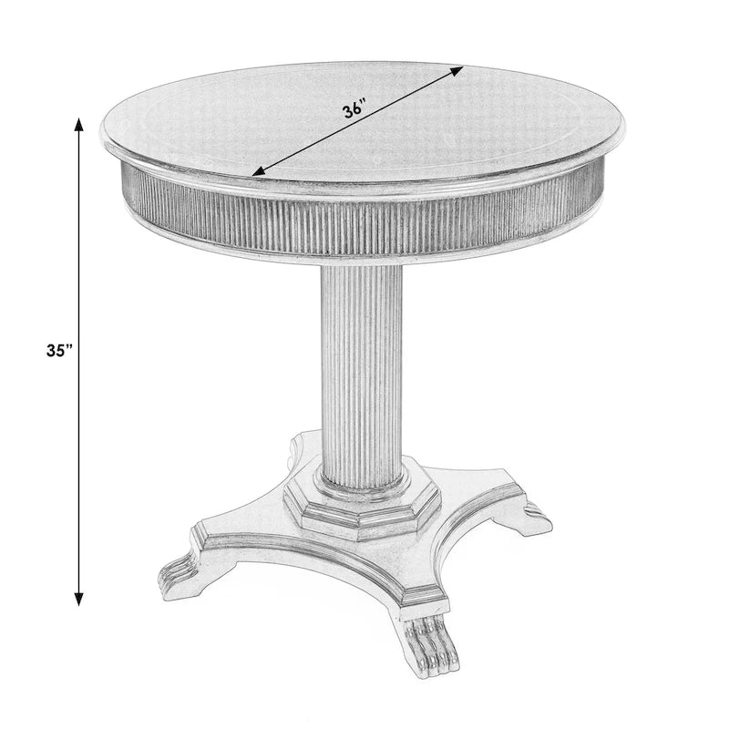 Table de foyer piédestal cannelée de 36 po