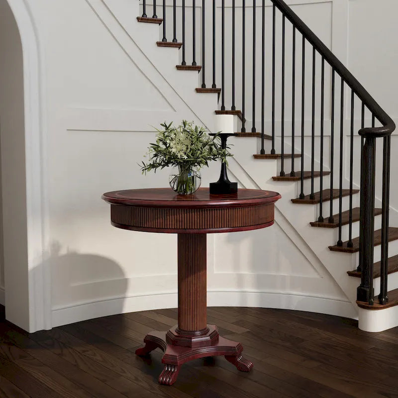 Table de foyer piédestal cannelée de 36 po
