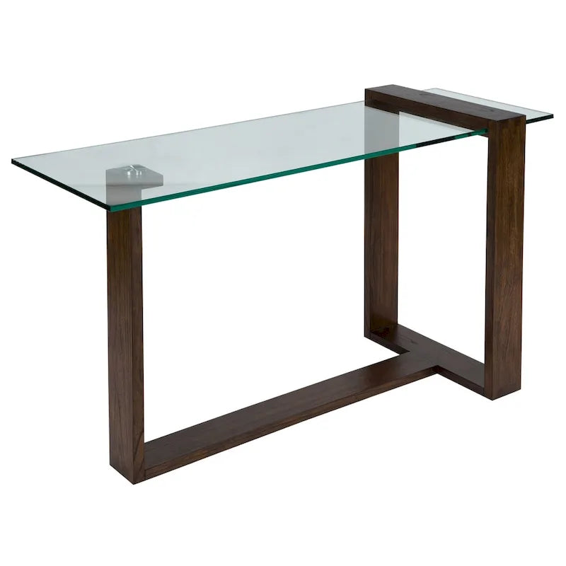 Console d'entrée moderne Acorn en bois et verre