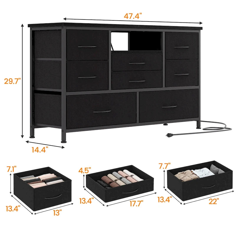 Meuble TV et commode avec prises de courant CA