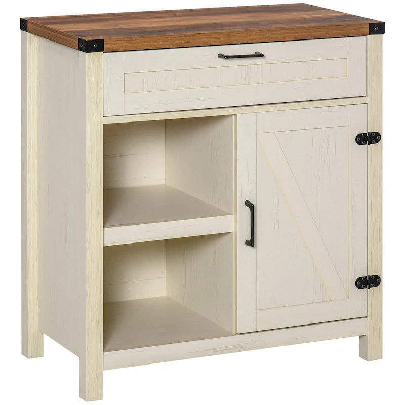 Buffet de rangement rustique avec portes coulissantes/Meuble de salle à manger et de cuisine moderne style ferme