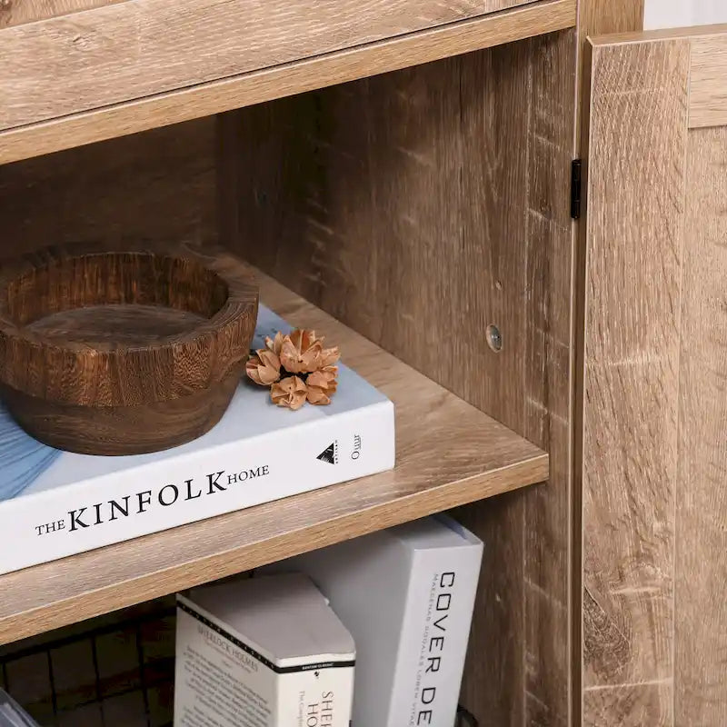Buffet de rangement rustique avec portes coulissantes/Meuble de salle à manger et de cuisine moderne style ferme