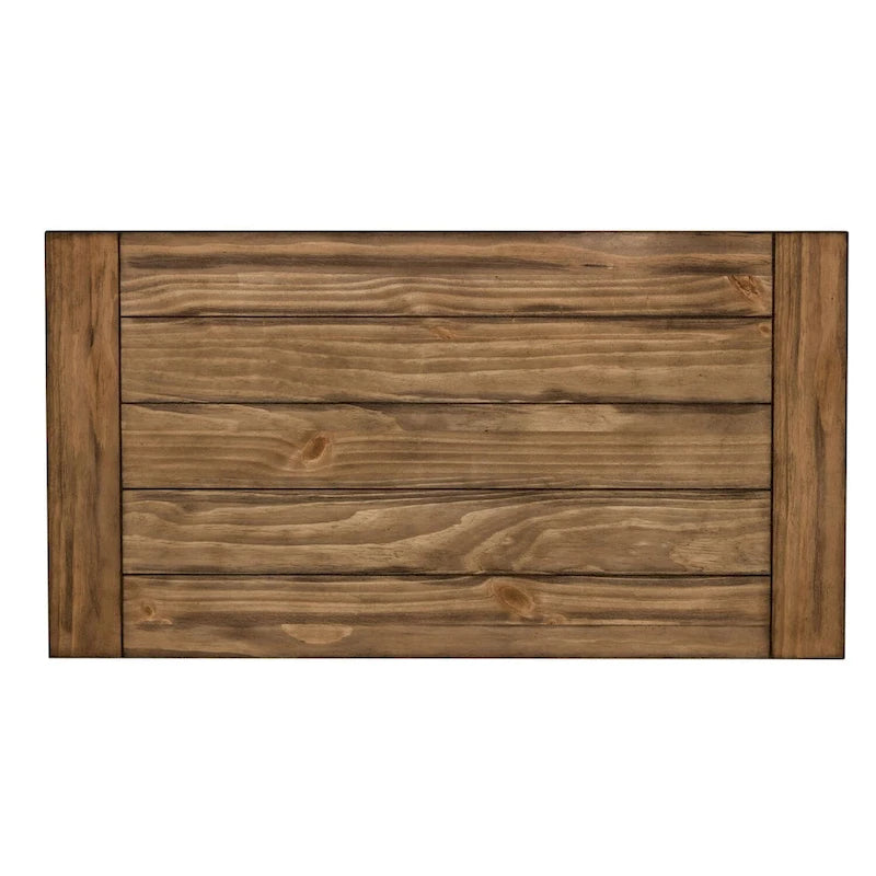 Table basse en bois brossé blanc antique avec accents tabac