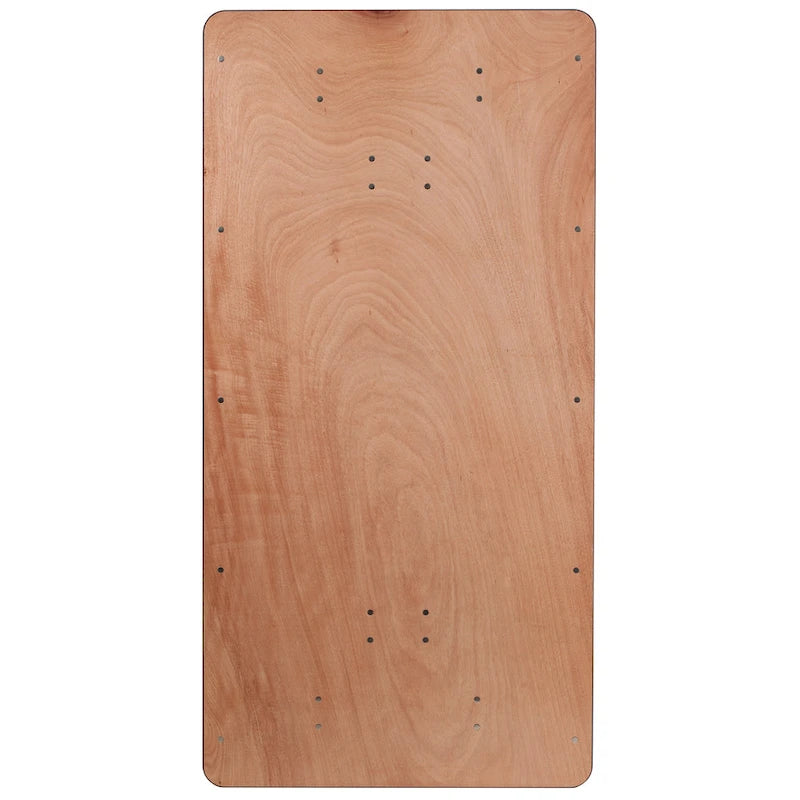 Table de banquet pliante rectangulaire en bois de 6 pieds avec plateau au fini laqué transparent