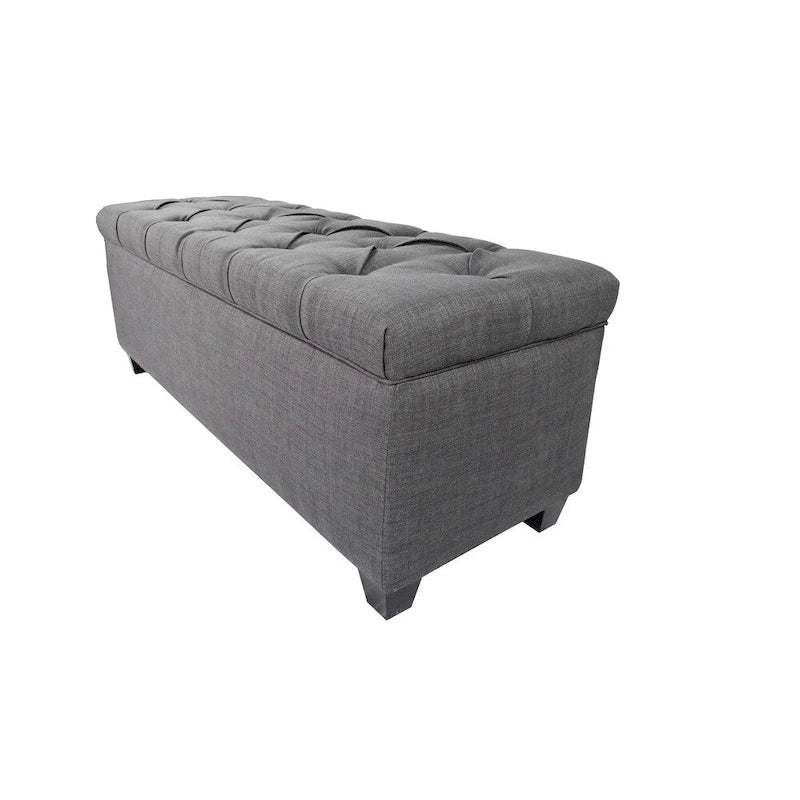 Banc de rangement pour chaussures capitonné, rouge-gris