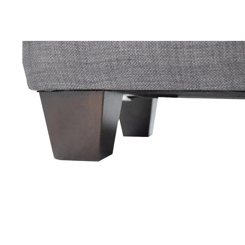 Banc de rangement pour chaussures capitonné, rouge-gris