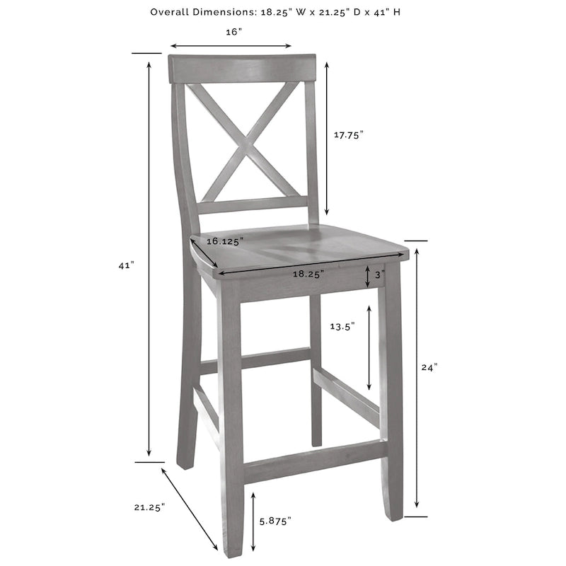 Îlot de cuisine en bois avec tabourets à dossier en X