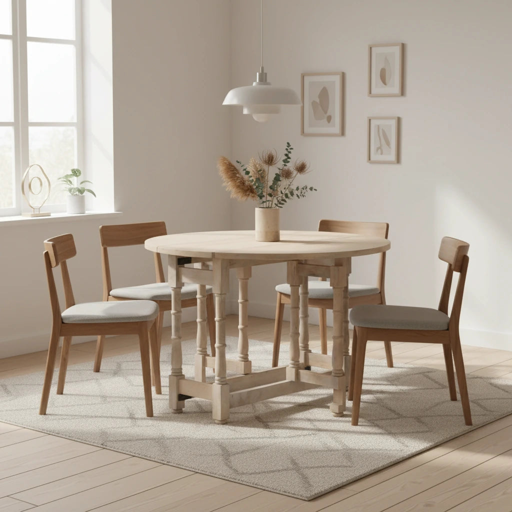 vidaXL Dining Table Kitchen Table Dining Room Table Round Solid Mango Wood