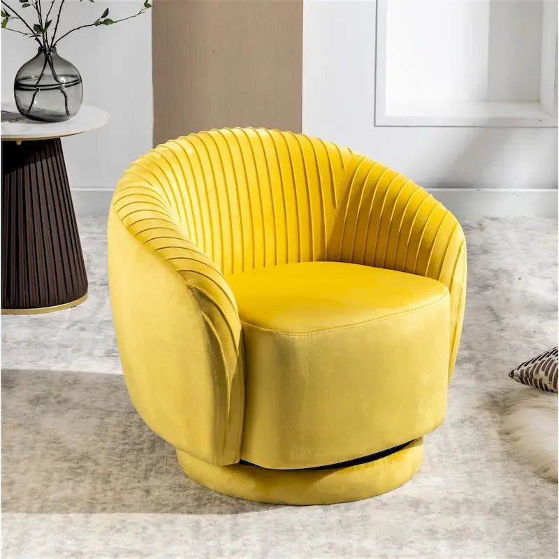 Petit fauteuil tonneau pivotant en velours Milvo