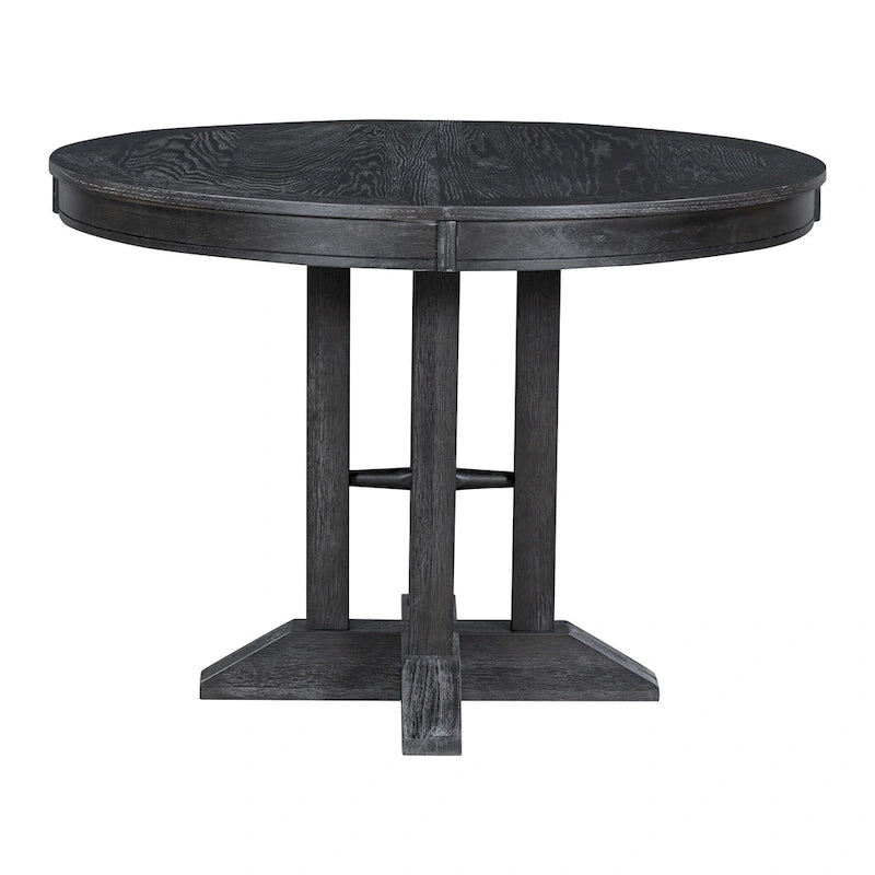 Table à manger de ferme Table ronde extensible pour la cuisine, la salle à manger