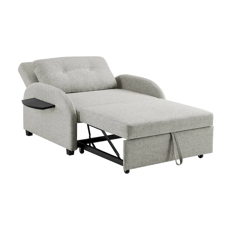 Canapé convertible large rembourré gris