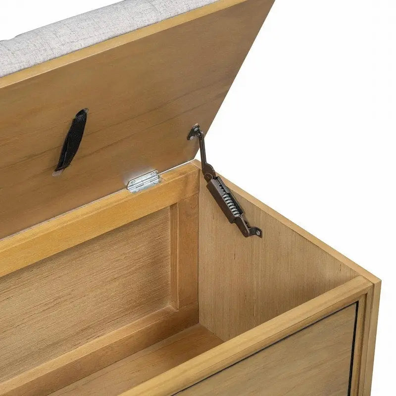 Banc à chaussures avec coussin amovible et rangement dissimulé pour l'organisation de l'entrée et du salon