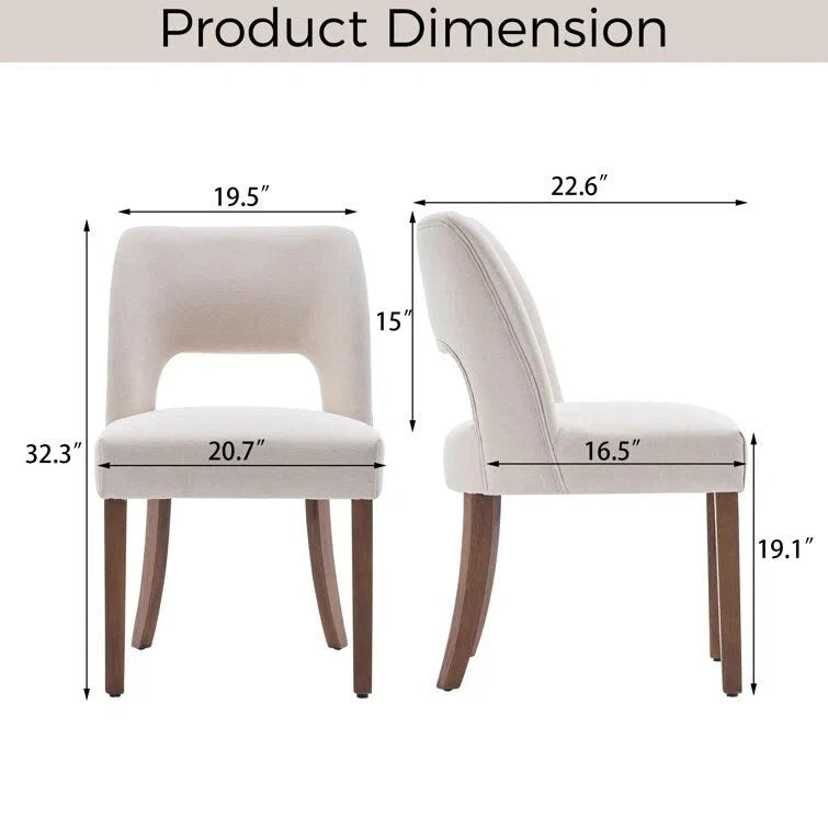Lot de 4 chaises de salle à manger rembourrées en tissu