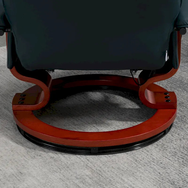 Fauteuil inclinable HomCom en similicuir avec base pivotante manuelle réglable et repose-pieds confortable et relaxant