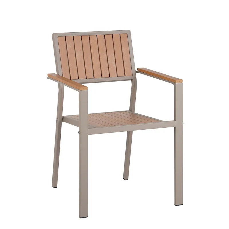 Ensemble de salle à manger extérieur extensible 7 pièces avec table extensible et 6 chaises avec accoudoirs